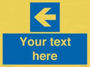 Custom Mandatory directional sign, blue arrow left